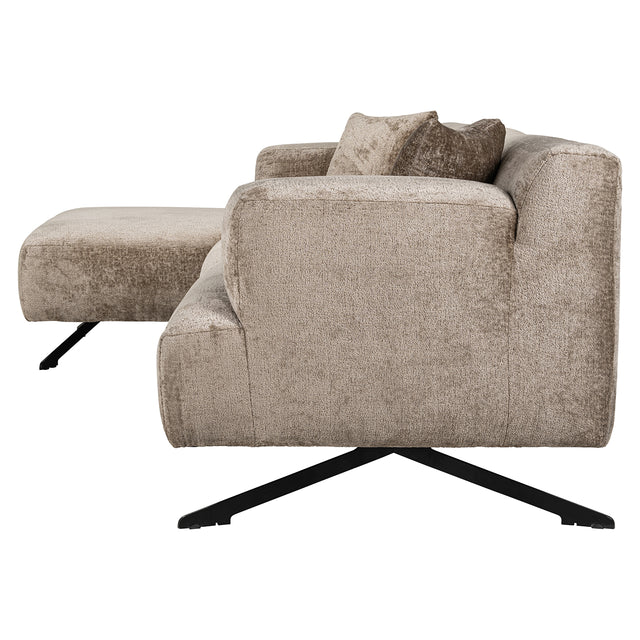 Bank Donovan 3-zits + lounge links (Bergen 104 taupe chenille) van Richmond Interiors – Luxe comfort op maat van PureWonen. Vraag naar de beste prijs.