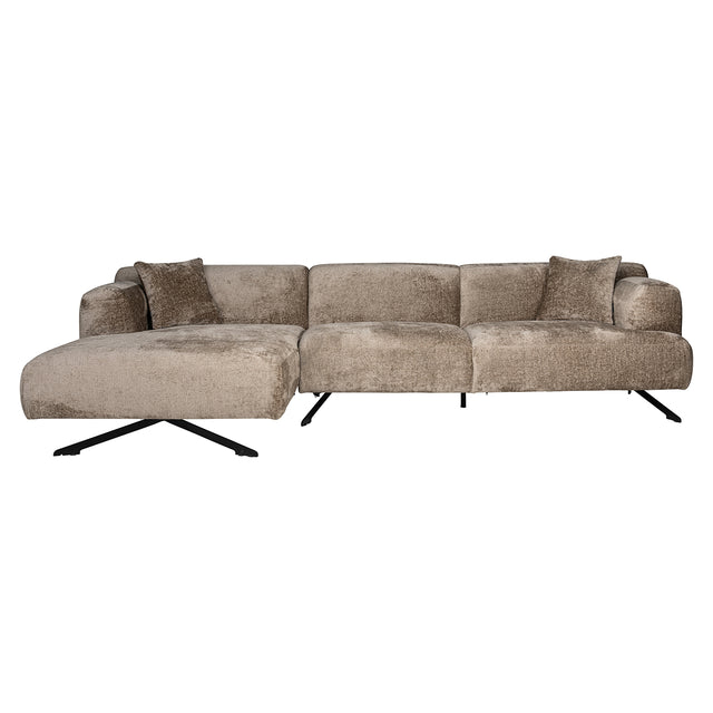 Bank Donovan 3-zits + lounge links (Bergen 104 taupe chenille) van Richmond Interiors – Luxe comfort op maat van PureWonen. Vraag naar de beste prijs.