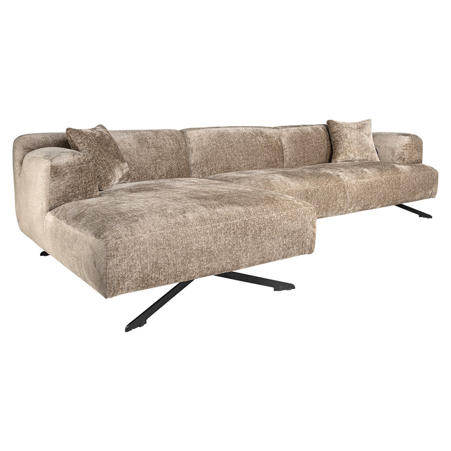 Bank Donovan 3-zits + lounge links (Bergen 104 taupe chenille) van Richmond Interiors – Luxe comfort op maat van PureWonen. Vraag naar de beste prijs.