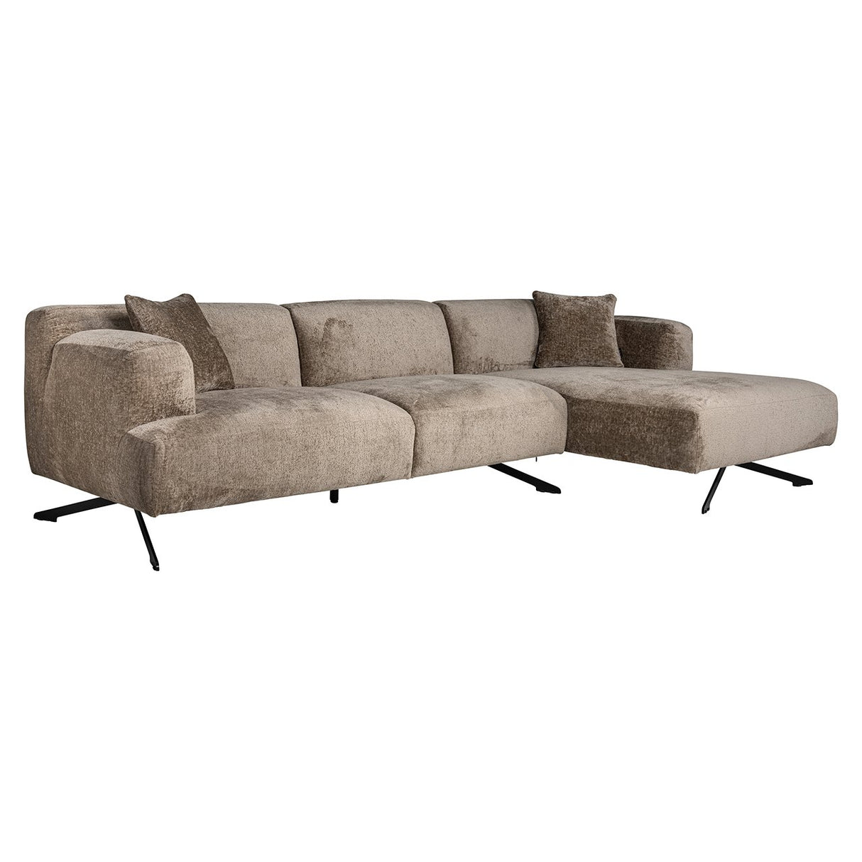 Bank Donovan 3-zits + lounge rechts (Bergen 104 taupe chenille) van Richmond Interiors – Luxe comfort op maat van PureWonen. Vraag naar de beste prijs.