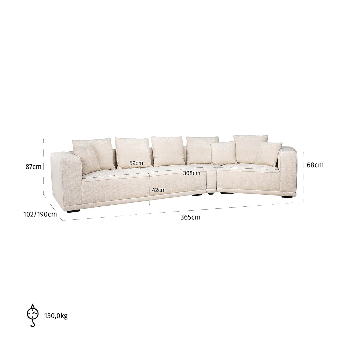 Sofa Lusso 4-zits beige chenille (Niagara 902 beige Chenille) van Richmond Interiors – Luxe comfort op maat van PureWonen. Vraag naar de beste prijs.