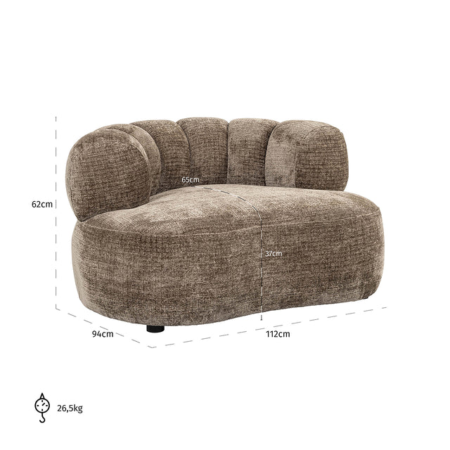 Fauteuil Penelope stone fire retardant (Niagara 104 Stone Chenille) van Richmond Interiors – Luxe comfort op maat van PureWonen. Vraag naar de beste prijs.