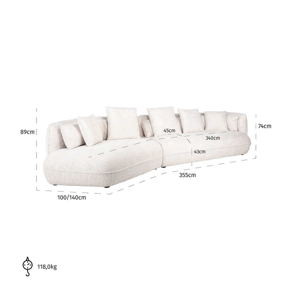 Sofa Rodina lovely cream (Be Lovely 11 Cream) van Richmond Interiors – Luxe comfort op maat van PureWonen. Vraag naar de beste prijs.