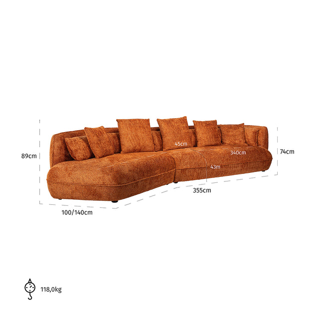 Sofa Rodina lovely pumpkin (Be lovely 51 pumpkin) van Richmond Interiors – Luxe comfort op maat van PureWonen. Vraag naar de beste prijs.