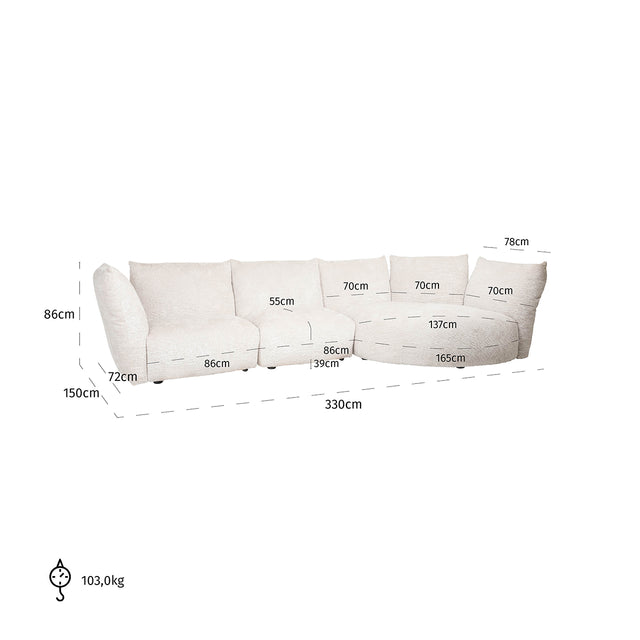 Bank Loyd lovely cream (Be Lovely 11 Cream) van Richmond Interiors – Luxe comfort op maat van PureWonen. Vraag naar de beste prijs.