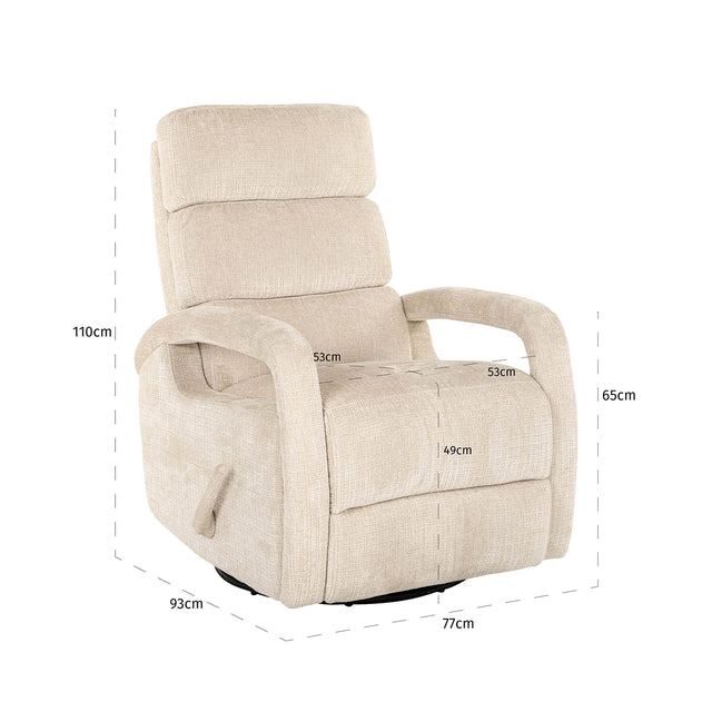 Relax draaifauteuil Denvi beige chenille (Niagara 902 beige Chenille) van Richmond Interiors – Luxe comfort op maat van PureWonen. Vraag naar de beste prijs.