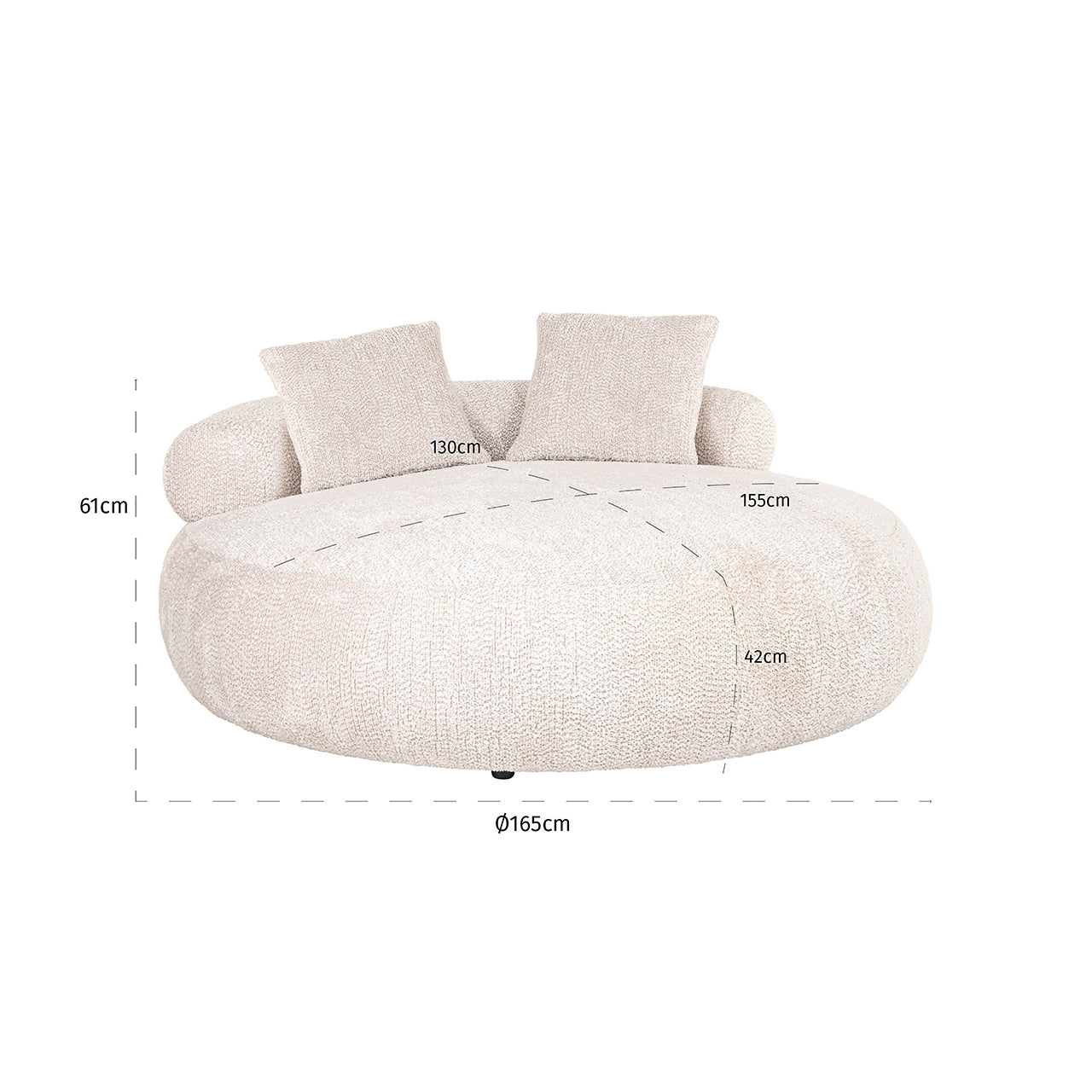 Daybed Tivola (Be Lovely 11 Cream) van Richmond Interiors – Luxe comfort op maat van PureWonen. Vraag naar de beste prijs.