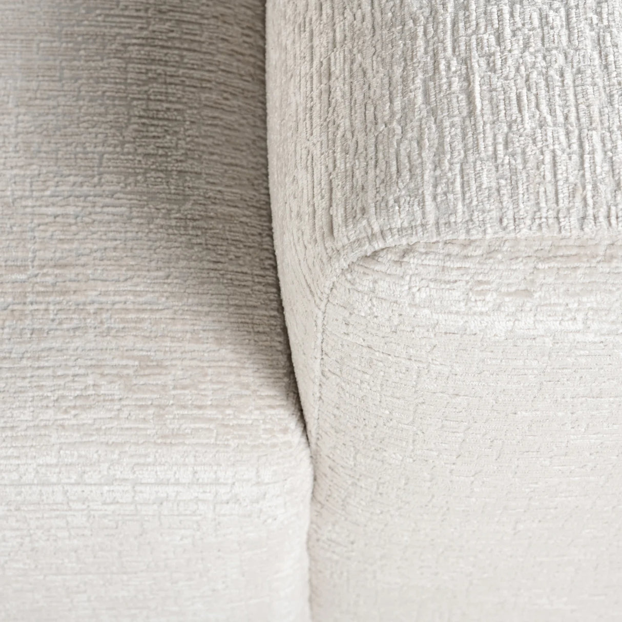 Bank Lund cream fusion 3-seater + ottoman left