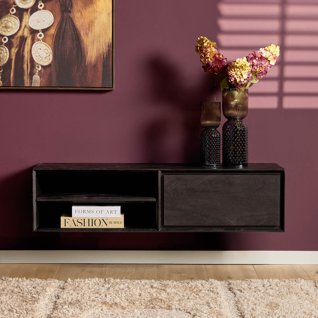 Zwevend tv meubel Ambiance Black | 120 cm