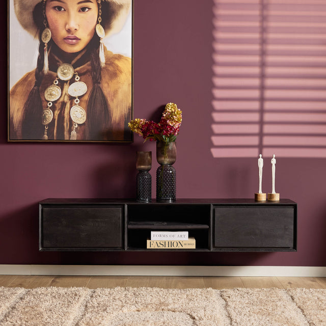 Zwevend tv meubel Ambiance Black | 160 cm