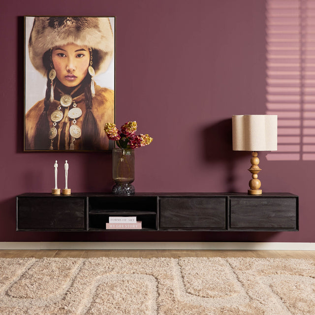 Zwevend tv meubel Ambiance Black | 240 cm