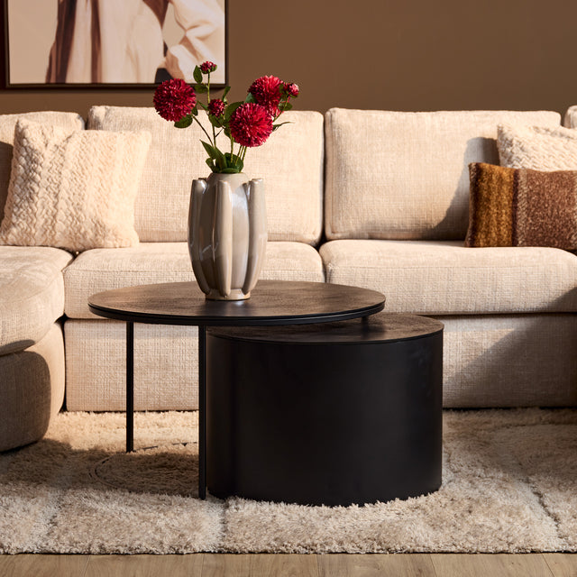 Salontafel Luna | Black | Set van 2