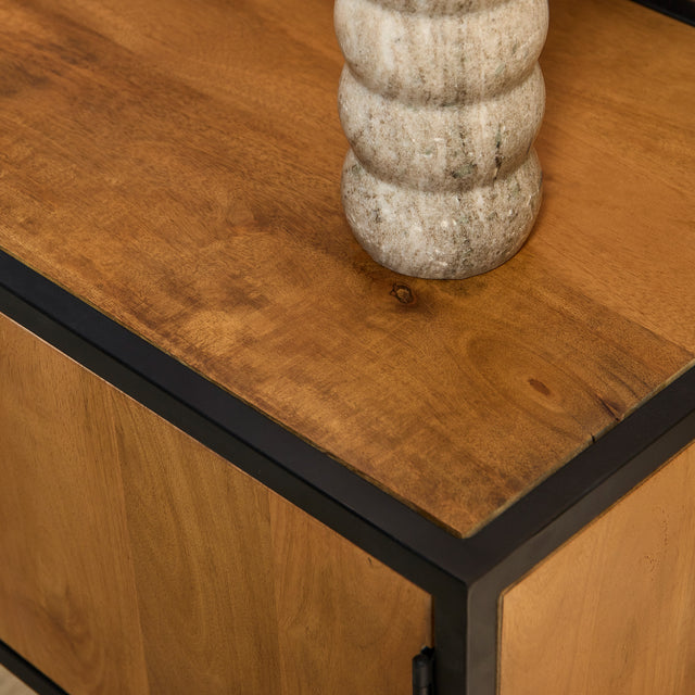 Tv meubel Denver | Mangohout en staal | 145 cm