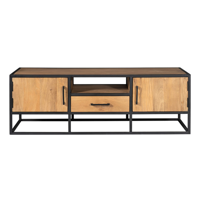 Tv meubel Denver | Mangohout en staal | 145 cm