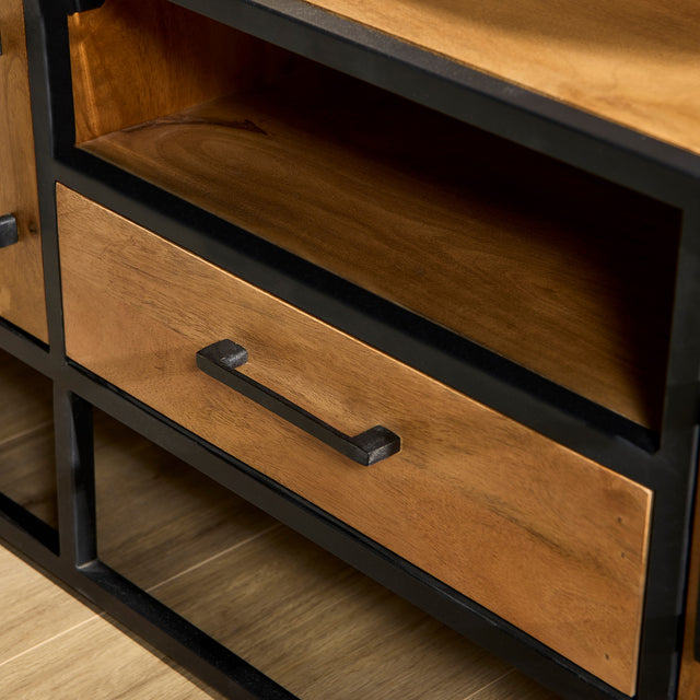 Tv meubel Denver | Mangohout en staal | 180 cm