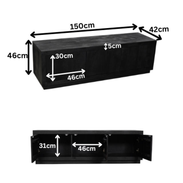 Tv meubel Brussel Black | 150 cm