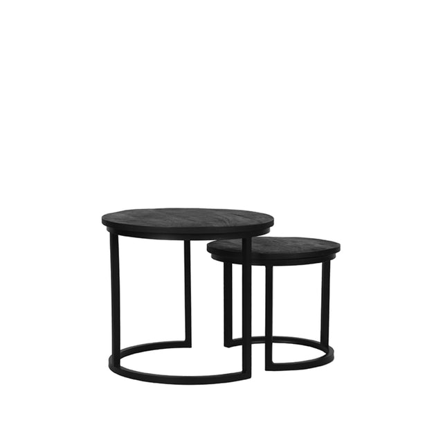 LABEL51 Salontafel Duo - Zwart - Mangohout - 50 cm van LABEL51 – Luxe comfort op maat van PureWonen. Vraag naar de beste prijs.