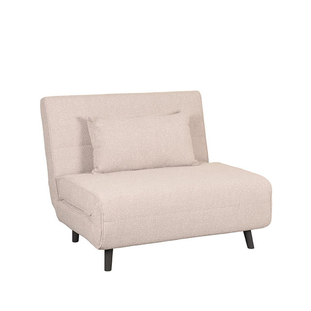 LABEL51 Slaapbank Single - Naturel - Boucle - Single | Zwarte Poot van LABEL51 – Luxe comfort op maat van PureWonen. Vraag naar de beste prijs.