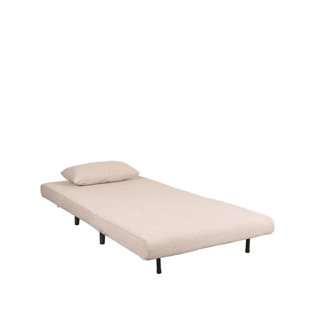 LABEL51 Slaapbank Single - Naturel - Boucle - Single | Zwarte Poot van LABEL51 – Luxe comfort op maat van PureWonen. Vraag naar de beste prijs.