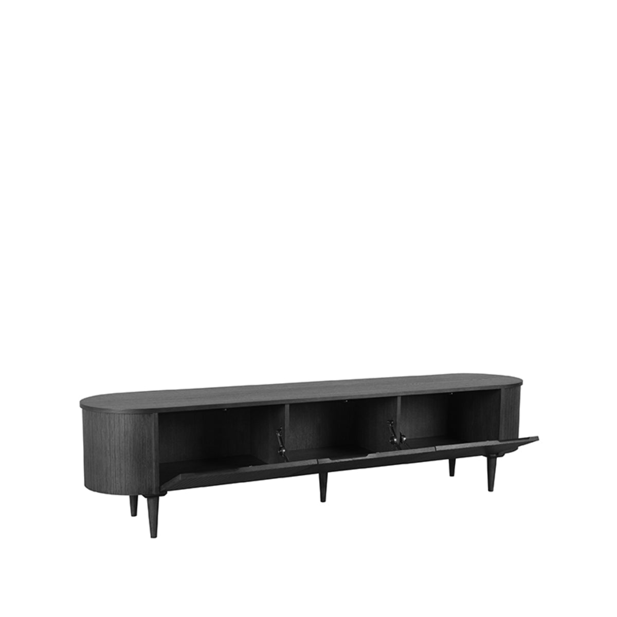 LABEL51 Tv-meubel Oliva - Zwart - Eiken - Tv-Meubel 220 cm van LABEL51 – Luxe comfort op maat van PureWonen. Vraag naar de beste prijs.