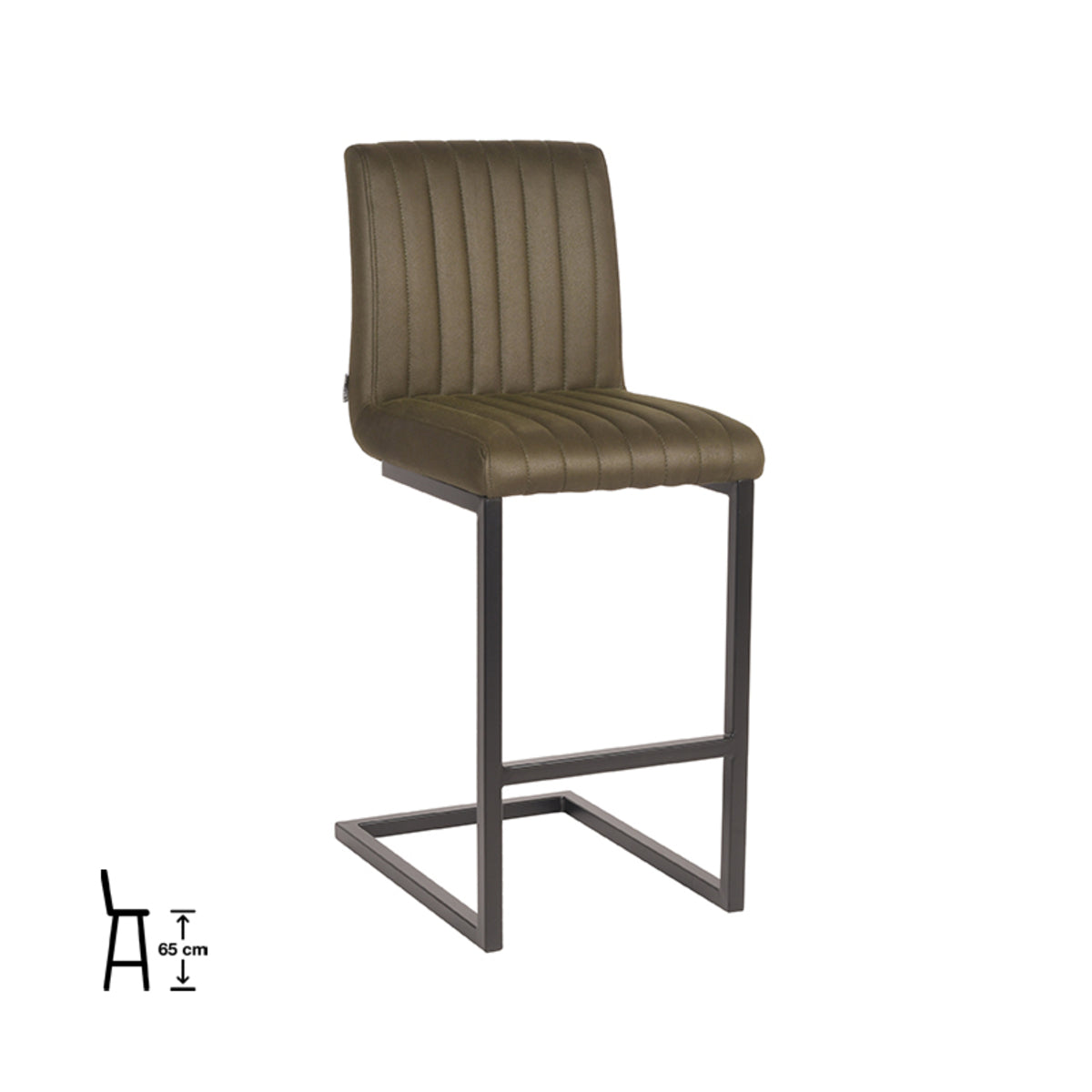 LABEL51 Barkruk Milo - Army green - Microfiber - Zithoogte 65 van LABEL51 – Luxe comfort op maat van PureWonen. Vraag naar de beste prijs.