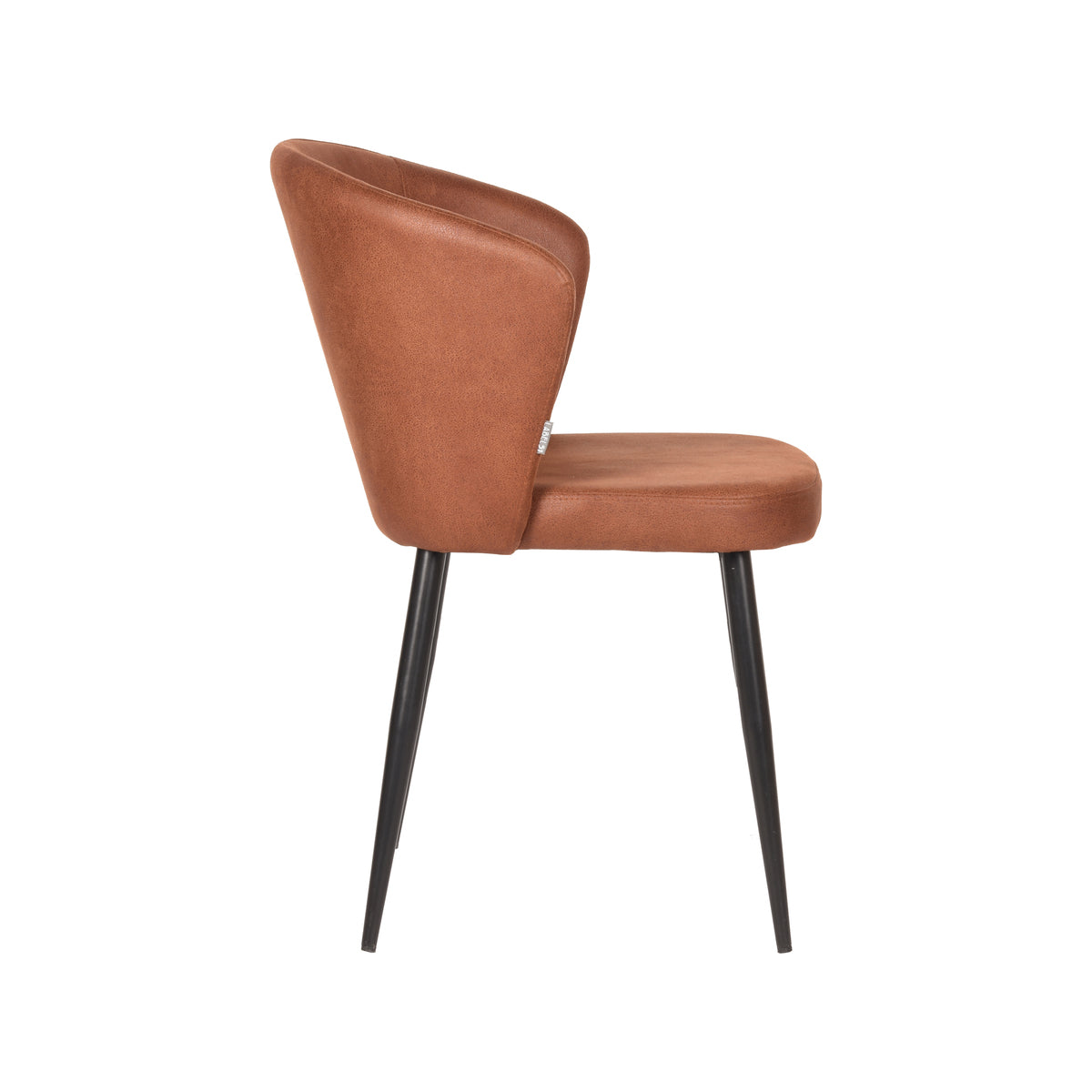 LABEL51 Eetkamerstoel Wave - Cognac - Microfiber van LABEL51 – Luxe comfort op maat van PureWonen. Vraag naar de beste prijs.
