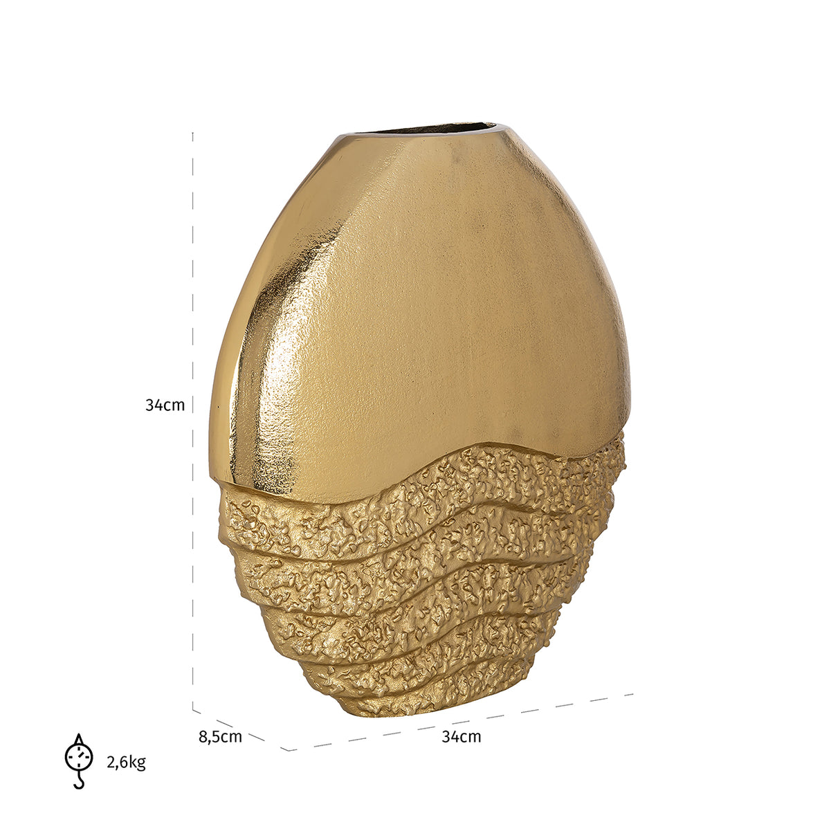 Vaas Roxy groot (Gold) van Richmond Interiors – Luxe comfort op maat van PureWonen. Vraag naar de beste prijs.