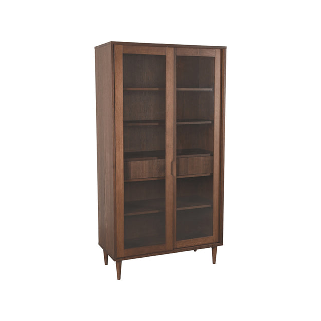 LABEL51 Vitrinekast Jule - Walnoot - Eiken - Vitrinekast van LABEL51 – Luxe comfort op maat van PureWonen. Vraag naar de beste prijs.