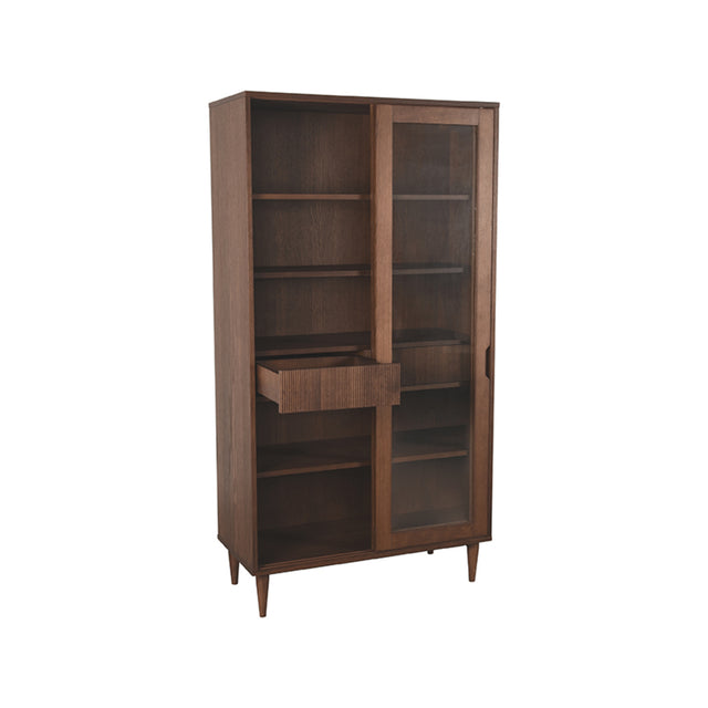 LABEL51 Vitrinekast Jule - Walnoot - Eiken - Vitrinekast van LABEL51 – Luxe comfort op maat van PureWonen. Vraag naar de beste prijs.