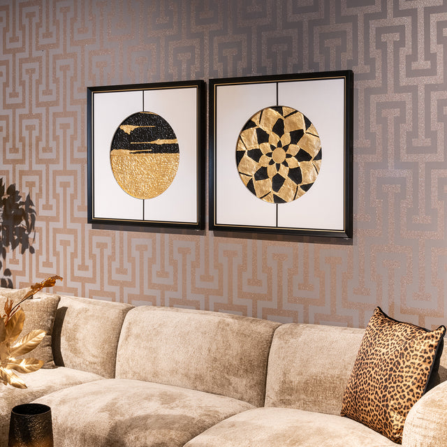 Wall art Moon (Black/gold) van Richmond Interiors – Luxe comfort op maat van PureWonen. Vraag naar de beste prijs.