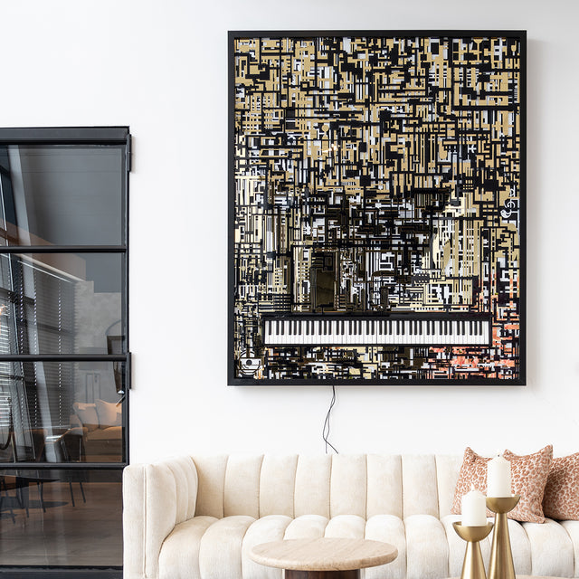 Wall art Piano Wibi (Black/gold) van Richmond Interiors – Luxe comfort op maat van PureWonen. Vraag naar de beste prijs.