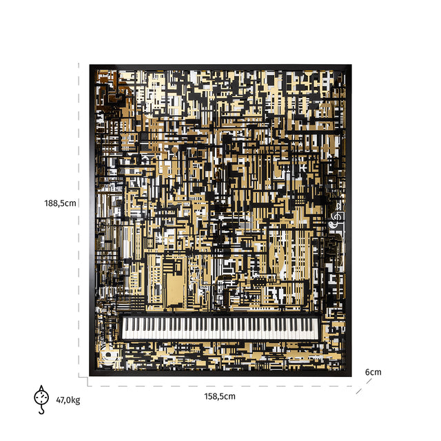 Wall art Piano Wibi (Black/gold) van Richmond Interiors – Luxe comfort op maat van PureWonen. Vraag naar de beste prijs.