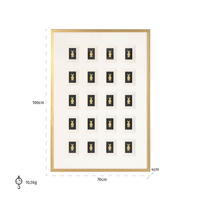 Wall art Bear block 3D (Black/gold) van Richmond Interiors – Luxe comfort op maat van PureWonen. Vraag naar de beste prijs.