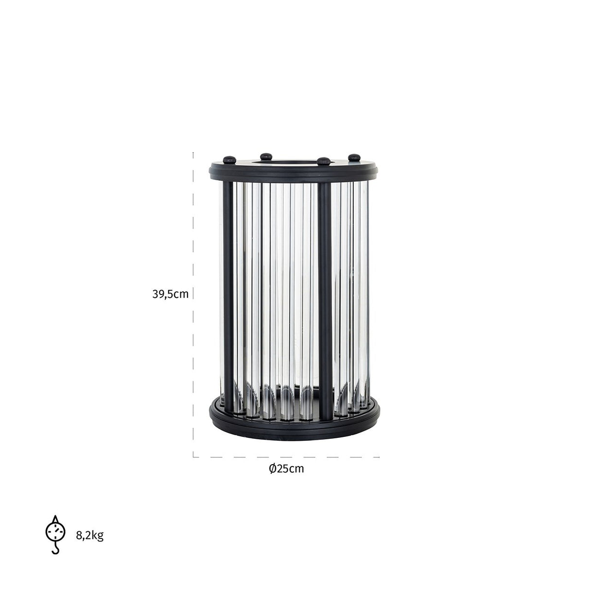 Windlicht Faey zwart groot (Black) van Richmond Interiors – Luxe comfort op maat van PureWonen. Vraag naar de beste prijs.