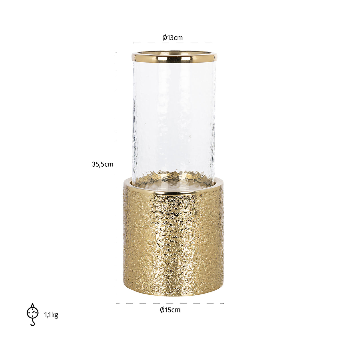 Windlicht Marlou klein (Gold) van Richmond Interiors – Luxe comfort op maat van PureWonen. Vraag naar de beste prijs.