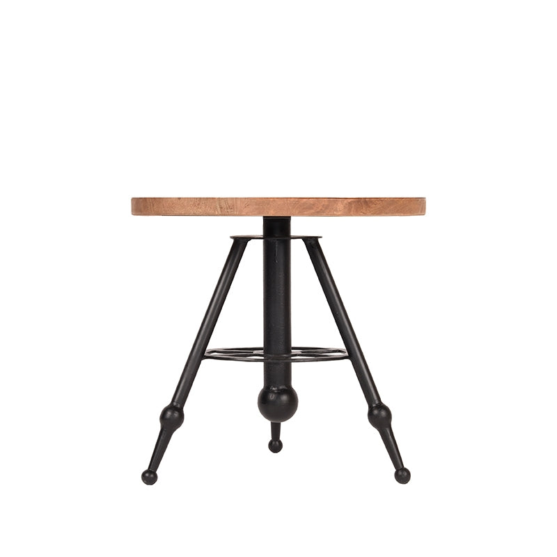 D-MAXX Bijzettafel Solid - Rough - Mangohout - 45 cm - Rond