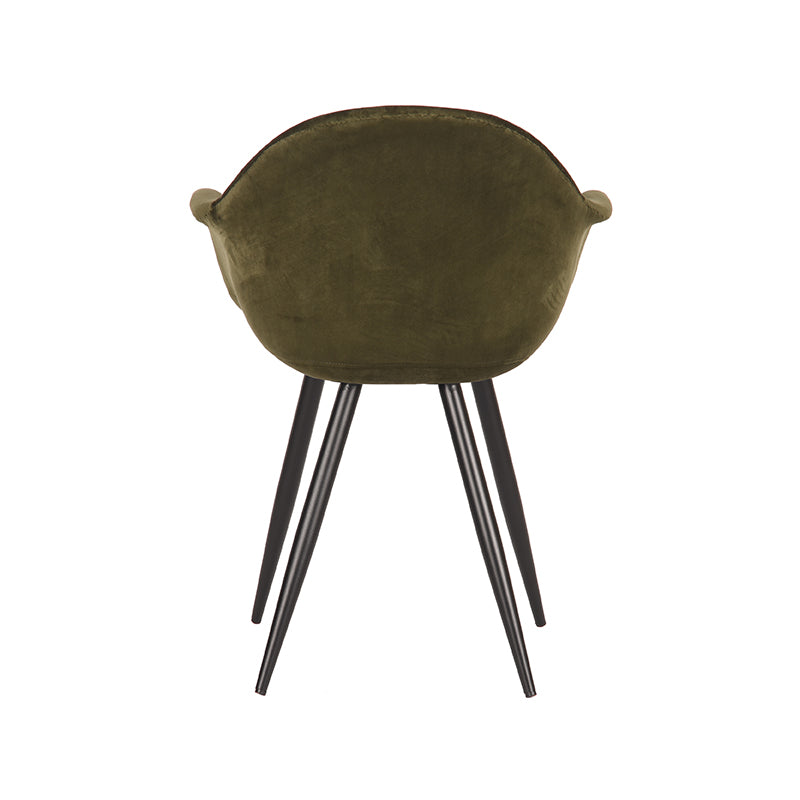LABEL51 Eetkamerstoel Forli - Army green - Fluweel van LABEL51 – Luxe comfort op maat van PureWonen. Vraag naar de beste prijs.