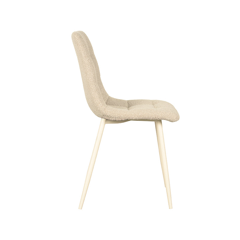 LABEL51 Eetkamerstoel Nino - Zand - Boucle van LABEL51 – Luxe comfort op maat van PureWonen. Vraag naar de beste prijs.