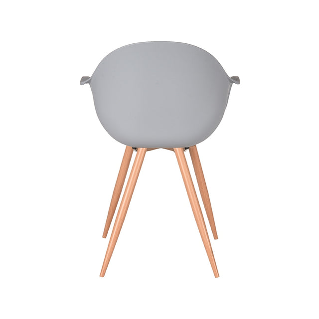 LABEL51 Eetkamerstoel Parma - Grijs - Kunststof - Oak Metal Woodcover van LABEL51 – Luxe comfort op maat van PureWonen. Vraag naar de beste prijs.