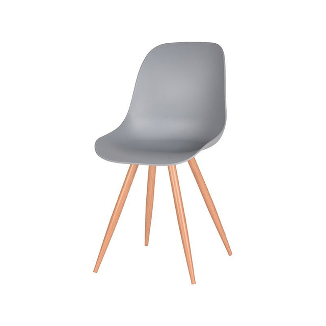 LABEL51 Eetkamerstoel Rimini - Grijs - Kunststof - Oak Metal Woodcover van LABEL51 – Luxe comfort op maat van PureWonen. Vraag naar de beste prijs.