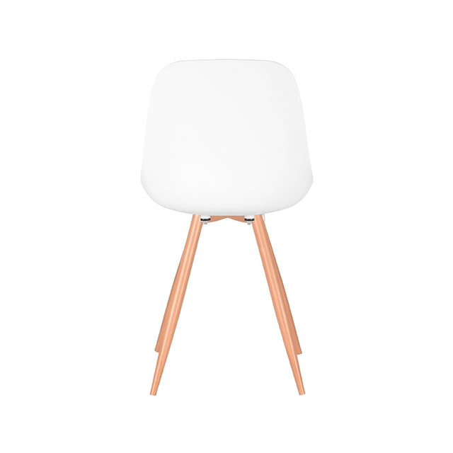 LABEL51 Eetkamerstoel Rimini - Wit - Kunststof - Oak Metal Woodcover