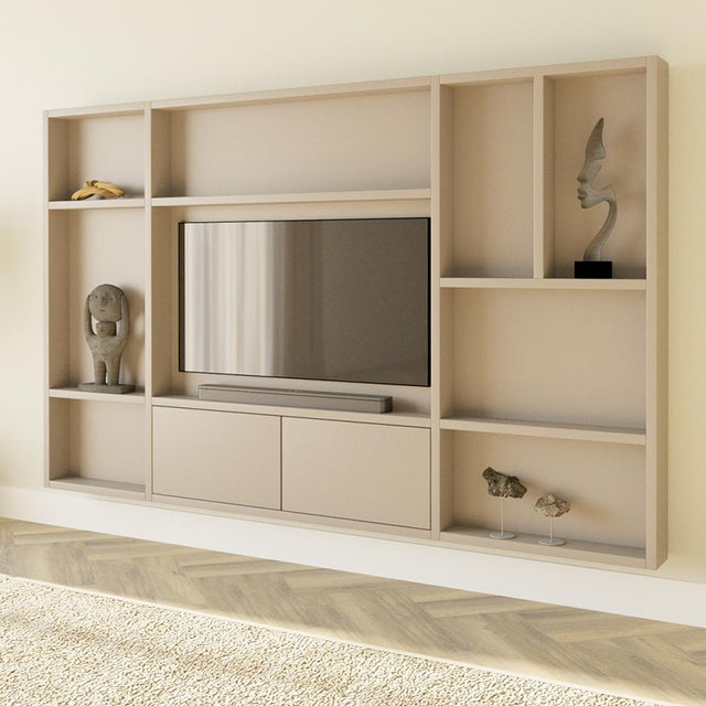 Flatbox Cinewall // Almond Beige van area77 – Luxe comfort op maat van PureWonen. Vraag naar de beste prijs.