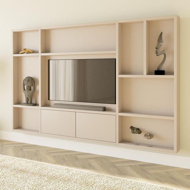 Flatbox Cinewall // Sand Beige van area77 – Luxe comfort op maat van PureWonen. Vraag naar de beste prijs.