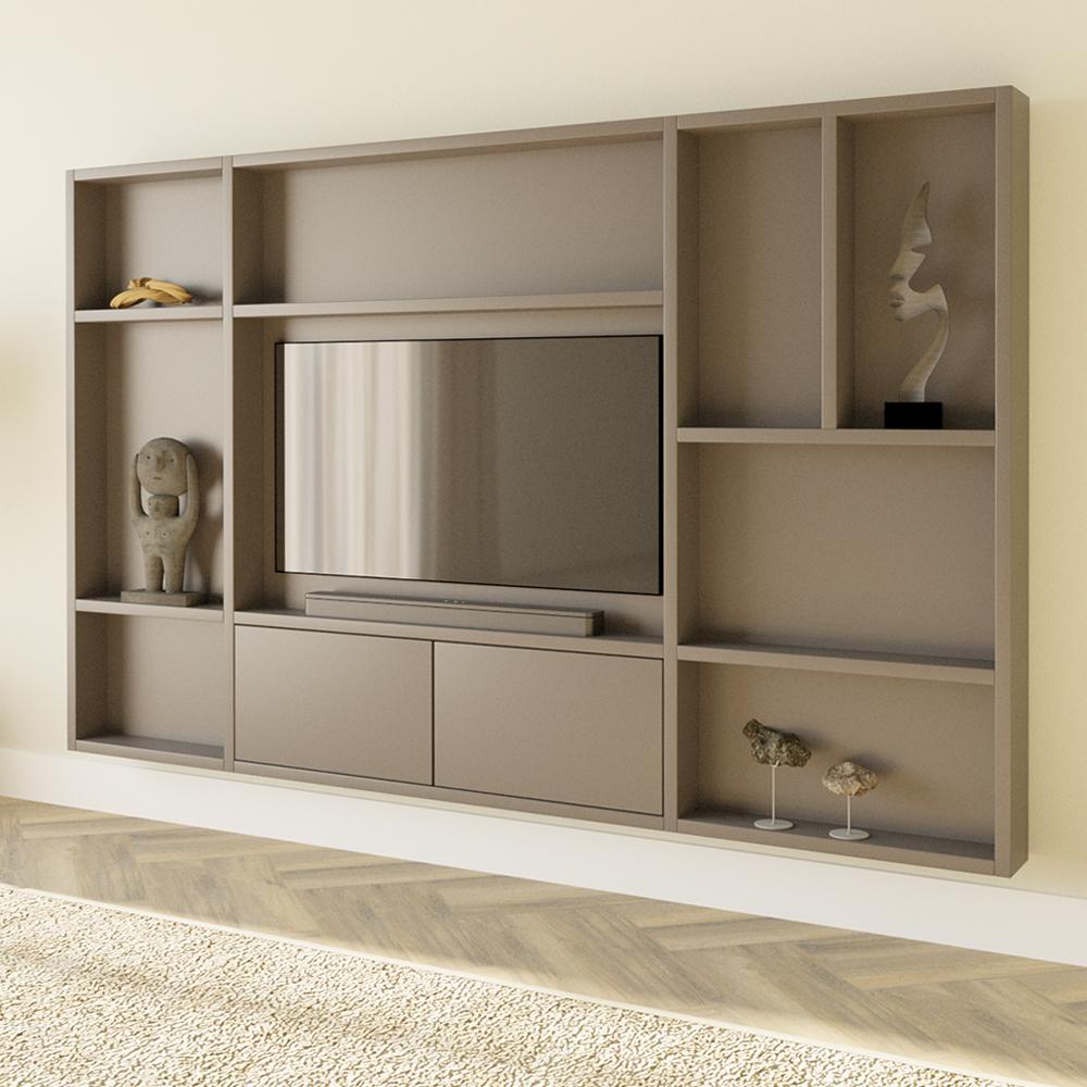Flatbox Cinewall // Truffle Brown van area77 – Luxe comfort op maat van PureWonen. Vraag naar de beste prijs.
