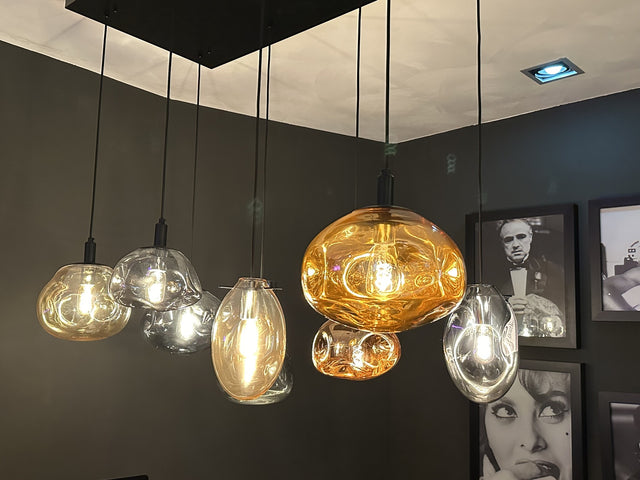 Sale 8 glazen bollen lamp. showroom van Sale producten uit de outlet locatie. - laagste prijs offerte van PureWonen