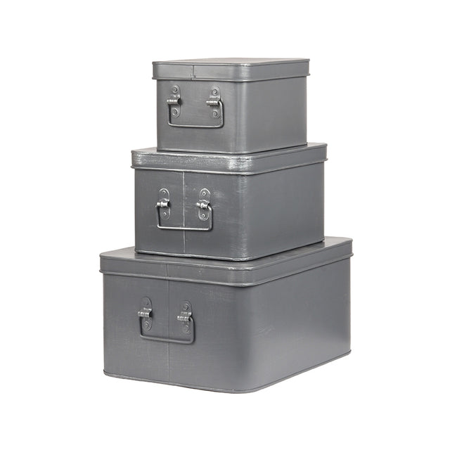 LABEL51 Media Opbergkist - Grijs - Metaal - L van LABEL51 – Luxe comfort op maat van PureWonen. Vraag naar de beste prijs.