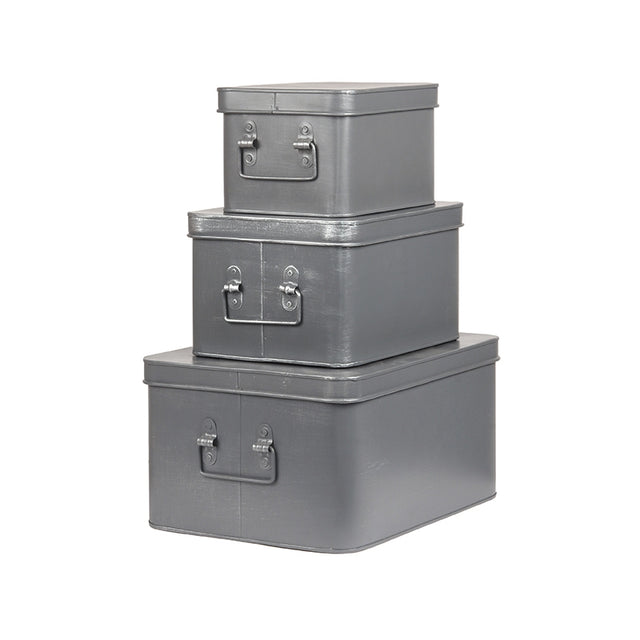 LABEL51 Media Opbergkist - Grijs - Metaal - XL van LABEL51 - laagste prijs offerte van PureWonen