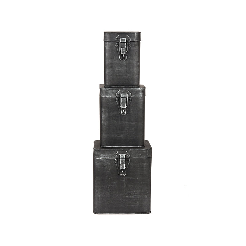 LABEL51 Opbergkist - Antiek grijs - Metaal - XL 18x19x21 cm van LABEL51 – Luxe comfort op maat van PureWonen. Vraag naar de beste prijs.