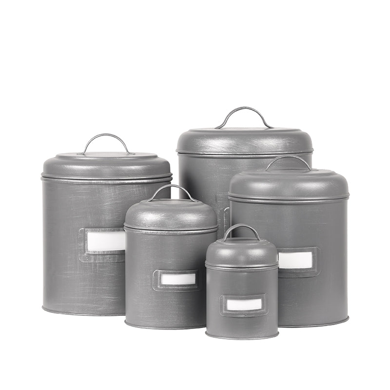 LABEL51 Opbergblik - Antiek grijs - Metaal - L - 18x18x24 cm van LABEL51 - laagste prijs offerte van PureWonen