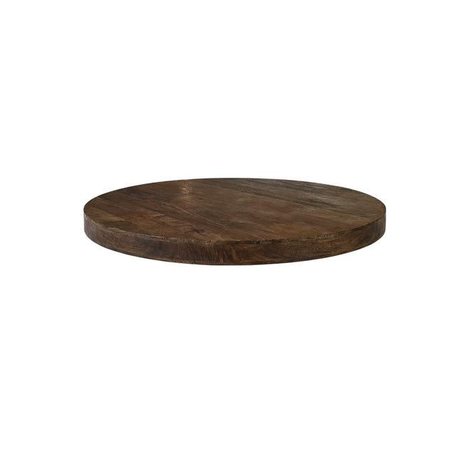 LABEL51 Eetkamertafel Tafelblad Straight Edge - Espresso - Mangohout - 110 cm - Rond Straight